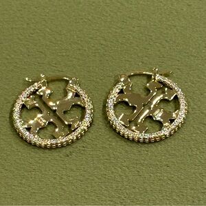 Elegant Tory Burch Gold Hoop Earrings